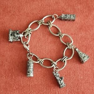 Silver Charm Bracelet with Landmark Charms